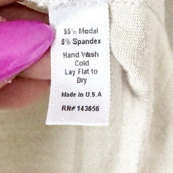 Joah Brown Ecru Long Sleeve Crop Tee M/L - Picture 6 of 9